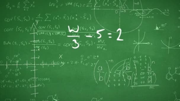Animação Digital Fórmulas Matemáticas Símbolos Flutuando Contra Equações Matemáticas Fundo — Vídeo de Stock