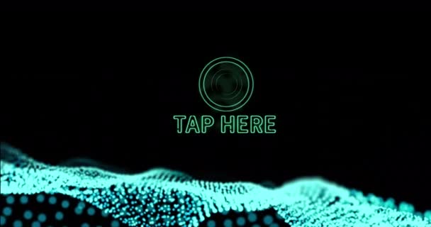 Animation Neon Tap Share Text Button Absztrakt Integető Háló Kék — Stock videók