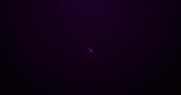 Анімація Білого Коду Над Вибухом Фіолетових Світлових Стежок Глобальний Язок — стокове відео
