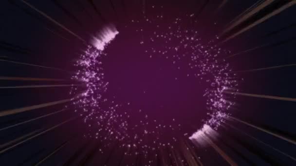 Digital Animation Shooting Stars Moving Bursting Purple Background Background Abstract — Stock Video