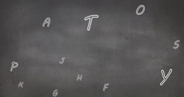 Animation Numérique Alphabets Anglais Flottant Déplaçant Sur Fond Gris Concept — Video