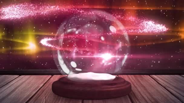 Animação Digital Estrela Cadente Girando Torno 2021 Texto Globo Neve — Vídeo de Stock