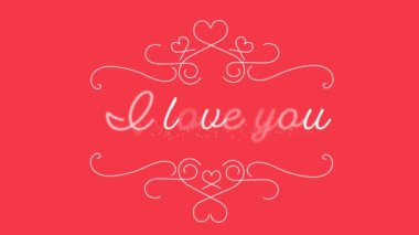 Be Mine 'ın animasyonu beyaz harflerle yazılmış metinler ve pembe arka planda beyaz süslemeler. Sevgililer Günü kutlaması konsepti dijital olarak oluşturuldu.