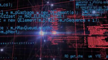 Parlak noktalar ve veri işleme ile bağlantı ağının animasyonu. dijital arayüz küresel bağlantı ve dijital olarak oluşturulan iletişim konsepti.