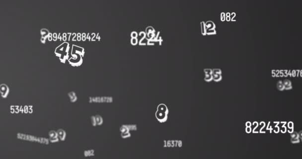 Animación Digital Números Símbolos Cambiantes Contra Múltiples Números Flotando Sobre — Vídeo de stock