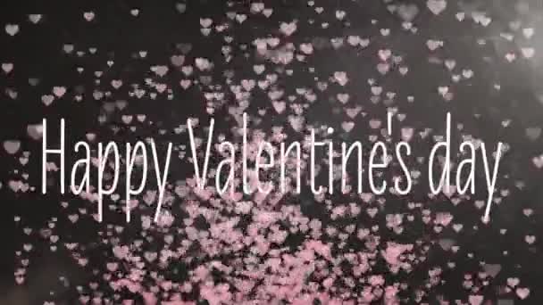 Animație Happy Valentines Day Text Scris Alb Peste Mai Multe — Videoclip de stoc