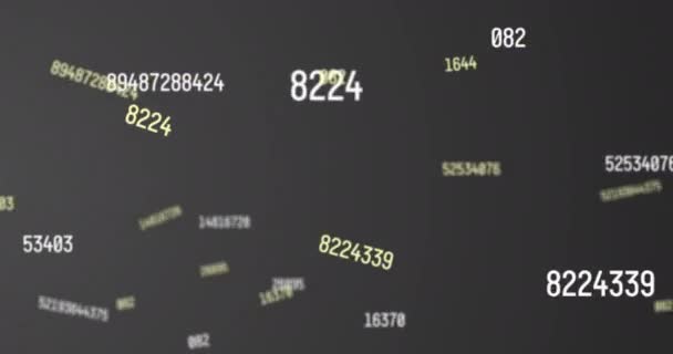 Digitale Animatie Van Meerdere Veranderende Nummers Die Bewegen Zweven Tegen — Stockvideo