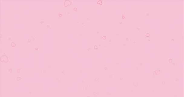 Rózsaszín Szív Vázlatok Lebeg Fel Halvány Rózsaszín Háttér Szerelem Valentin — Stock videók