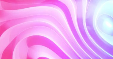 Pembe ışık ve gölge, üç boyutlu soyut beyaz şekil üzerinde oynuyorlar. renk ışığı ve hareket konsepti, dijital olarak oluşturulmuş video.