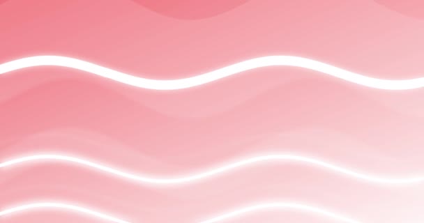 Seamless Scrolling Pale Pink Background Two White Wavy Lines Colour — Stock Video