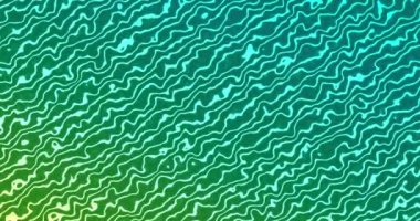 Koyu arkaplanda hareket eden parlak neon yeşil-mavi sıvı çizgilerinin animasyonu. renk ve hareket kavramı dijital olarak oluşturulmuş video.