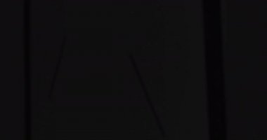 Siyah arka planda yüzen kırmızı neon ışıkları. enerji, elektrik, renk ve hareket konsepti, dijital olarak oluşturulmuş video.