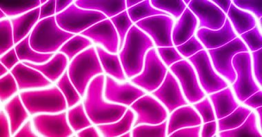Parlayan neon pembe ve mor ağların animasyonu siyah arkaplanda pürüzsüz bir döngü üzerinde hareket ediyor. tekrarlanan renk ve hareket konsepti dijital olarak oluşturulmuş video.