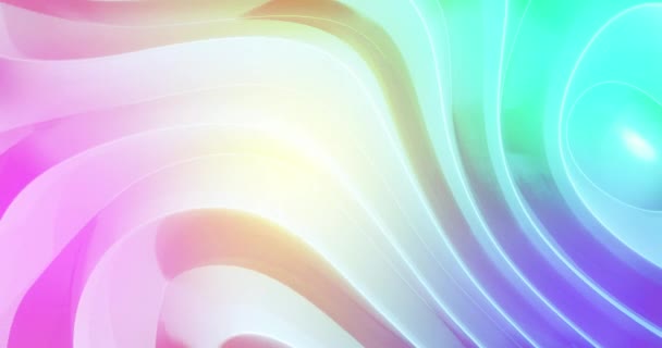 Pink Yellow Blue Light Shadow Playing Moving Grooved Abstract White — Stock Video
