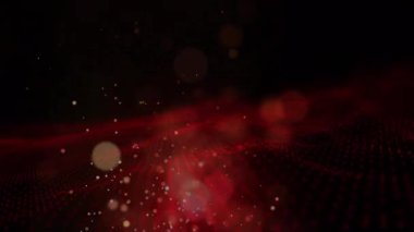 Leke lambası animasyonu ve pırıl pırıl kırmızı örgü, pürüzsüz bir döngüde sallanıyor. tekrarlama, renk ve hareket konsepti dijital olarak oluşturulmuş video.