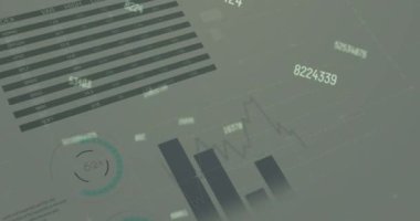 Finansal veri işleme karşı çoklu değişen sayıların dijital animasyonu. küresel finans ve ekonomi kavramı