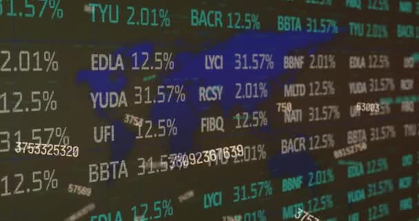 Composição Digital Processamento Dados Mercado Ações Vários Números Mudança Contra — Vídeo de Stock