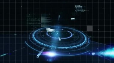 Yuvarlak tarayıcı üzerinde 3D dönen ev modelinin dijital animasyonu. mimari tasarım ve iş teknolojisi kavramı.