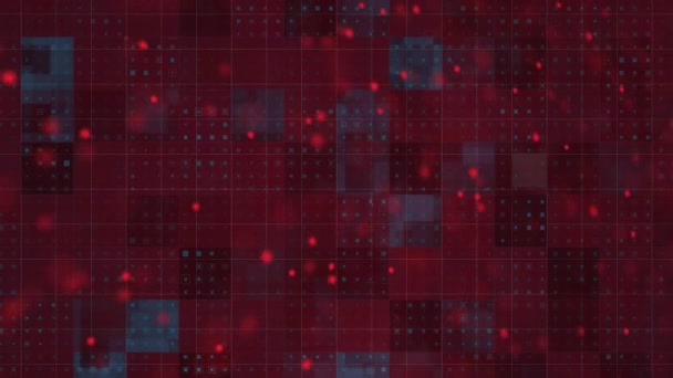 Kırmızı Mavi Piksellerin Üzerine Kırmızı Noktalardan Yapılmış Dna Türünün Animasyonu — Stok video