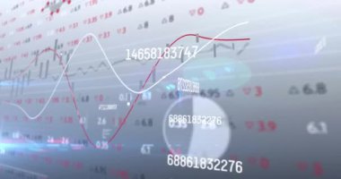 Değişen numaraların animasyonu ve finansal veri işleme. küresel iş ve finans kavramı dijital olarak oluşturulan video.