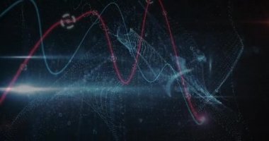 Çevrimiçi güvenlik asma kilidi üzerinden istatistik kaydının animasyonu. küresel iş ve finans çevrimiçi güvenlik kavramı dijital olarak oluşturulmuş video.