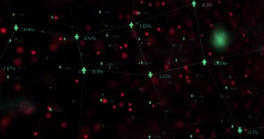 Siyah arkaplandaki bağlantı ağına karşı dönen DNA yapısının dijital animasyonu. Bilgisayar arayüzü ve tıbbi araştırma teknolojisi kavramı.