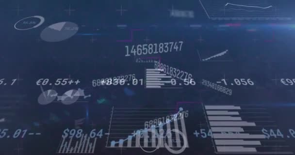 Animação Números Que Mudam Longo Registro Estatísticas Processamento Dados Financeiros — Vídeo de Stock
