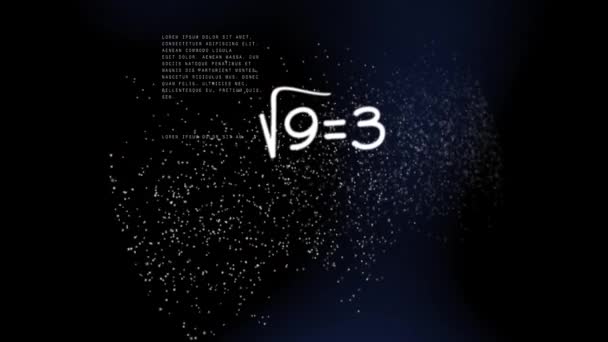 Digital Animering Matematiska Symboler Och Ekvationer Som Flyter Mot Dna — Stockvideo