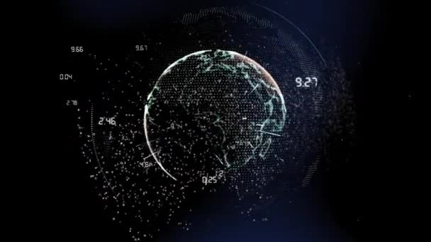 Animação Digital Estrutura Dna Que Gira Contra Globo Rede Conexões — Vídeo de Stock