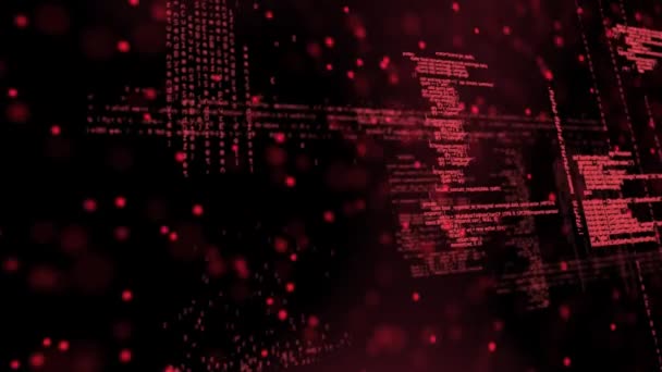 Siyah Arkaplanda Veri Işlemesine Karşı Dönen Dna Yapısının Dijital Animasyonu — Stok video