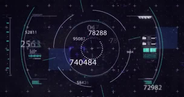 Animación Cambio Números Escaneo Alcance Procesamiento Datos Financieros Concepto Global — Vídeos de Stock