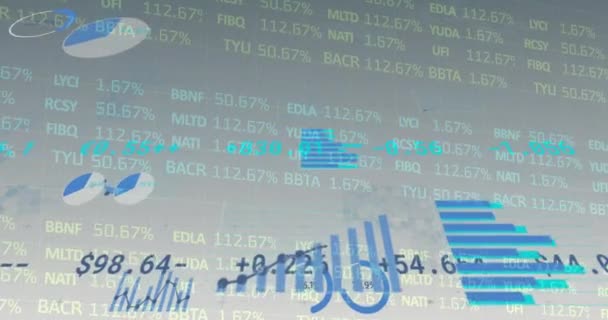 Animación Del Registro Estadístico Del Procesamiento Datos Financieros Concepto Global — Vídeo de stock