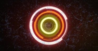 Kapsam taraması animasyonu ve QR kodu çevrimiçi güvenlik ve arka planda bağlantılar ağı. Dijital arayüz küresel bağlantı ve dijital olarak oluşturulan iletişim konsepti.