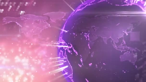 Yıldız Patlaması Siyah Arkaplanda Pembe Grafiklerle Dönen Parlak Pembe Kürenin — Stok video
