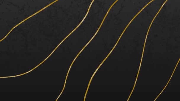 Анімація Золотих Спотворених Ліній Рухаються Безшовній Петлі Фоні Вугілля Концепція — стокове відео