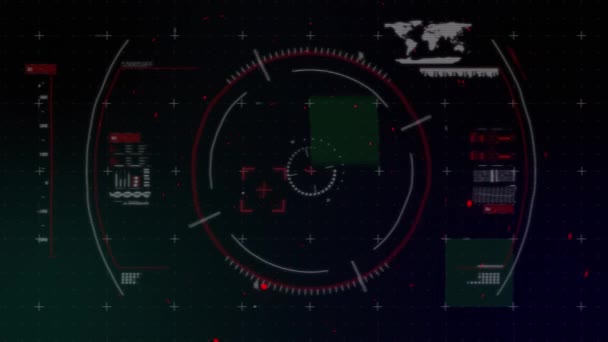 Animacja Zakresu Interfejsu Cyfrowego Rejestracji Statystyk Interfejs Cyfrowy Globalna Koncepcja — Wideo stockowe