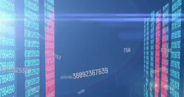 Анимация Смены Цифр Помощью Биометрических Отпечатков Компьютерных Серверах Концепция Цифровой — стоковое видео