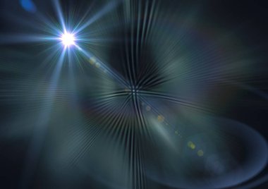 Arka plandaki ışık yollarının üzerinde parlayan mavi ışık lekesi. ışık ve renk kavramı dijital olarak oluşturuldu.