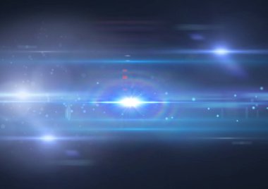 Mavi arkaplan üzerinde parlak mavi ışık ve ışık izleri. ışık ve renk kavramı dijital olarak oluşturuldu.