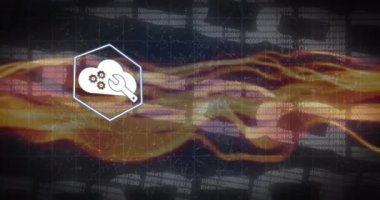 Çevrimiçi güvenlik zincirinde dijital simgelerin canlandırılması. küresel teknoloji, bağlantı ve iletişim konsepti dijital olarak oluşturulmuş video.