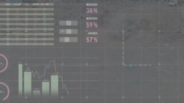 Atık imha alanındaki araçların istatistiksel kayıtları. Çevre, küresel ısınma ve iklim değişikliği kavramı dijital olarak oluşturulmuş video.