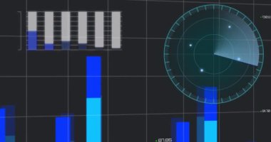 Dünya haritası üzerinde finansal veri işleme ve tarama animasyonları. küresel finans ve iş konsepti dijital olarak oluşturulmuş video.