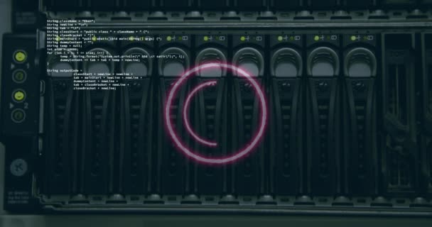 Animacja Przetwarzania Danych Skanowanie Zakresu Przez Serwer Komputerowy Globalne Połączenie — Wideo stockowe