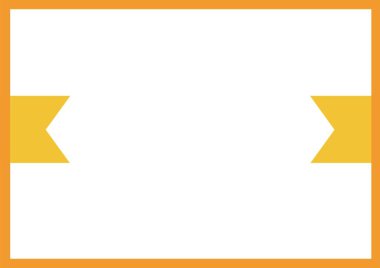 Sarı kenarı ve turuncu çerçevesi olan beyaz kopya alanı. yazma arkaplan ve renk kavramı dijital olarak oluşturuldu.