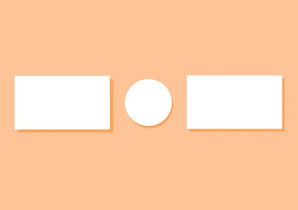 Illustratie Van Twee Witte Rechthoeken Witte Cirkel Het Midden Oranje — Stockfoto