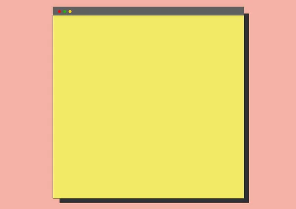 Computervenster Met Kopieerruimte Geel Scherm Met Roze Achtergrond Technologie Communicatie — Stockfoto