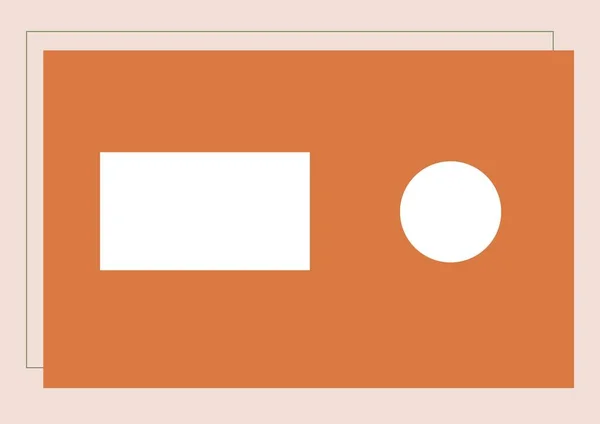 Sammansättning Mörk Orange Rektangel Med Cirkel Och Rektangel Kopiera Utrymme — Stockfoto