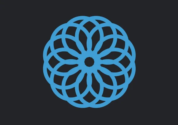 Композиція Декоративного Синього Циклу Круглий Дизайн Чорному Тлі Декоративна Креативна — стокове фото