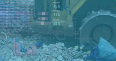 Çöp sahasında çalışan buldozerlere karşı istatistiksel veri işleme. finans ve ekonomi kavramı