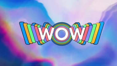 Renkli arka plana karşı hipnotik efektin dijital animasyonu. bilgisayar arayüzü ve tipografi kavramı